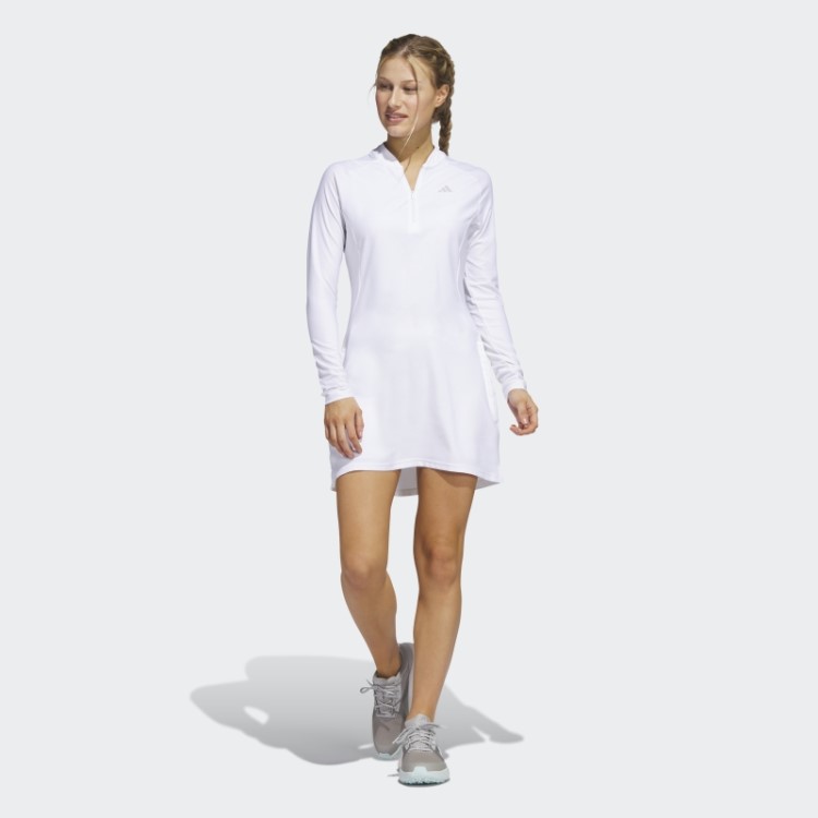 Vestido De Golfe Branco De Manga Comprida Adidas