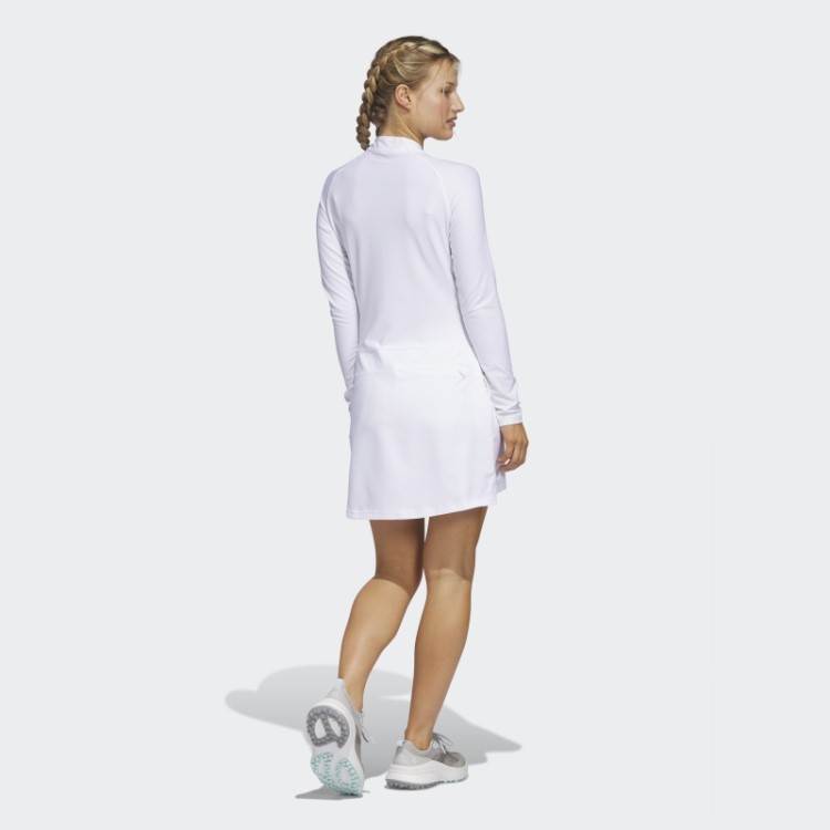 Vestido De Golfe Branco De Manga Comprida Adidas