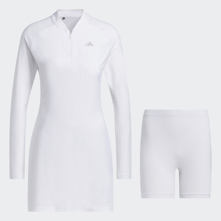 Vestido De Golfe Branco De Manga Comprida Adidas