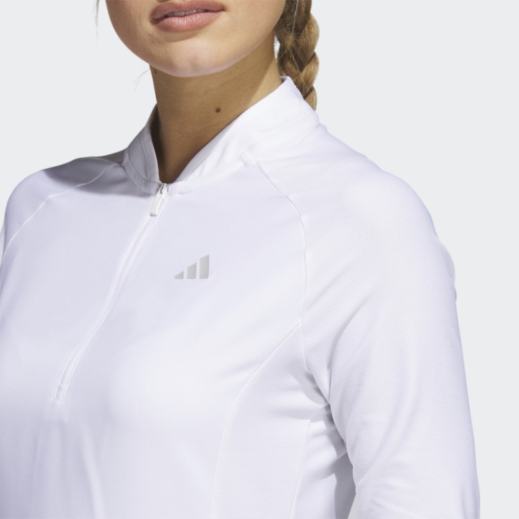 Vestido De Golfe Branco De Manga Comprida Adidas