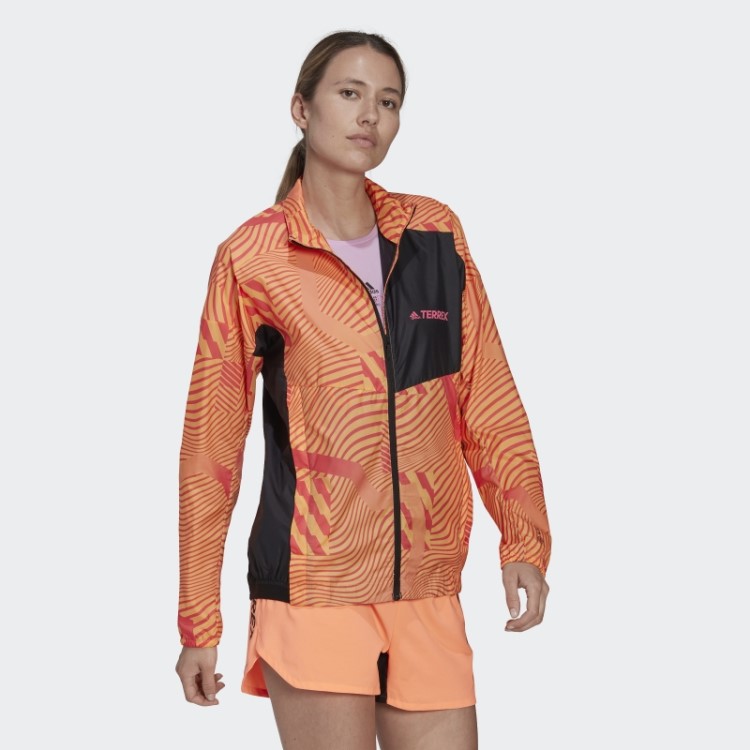 Jaqueta Terrex Lilás Para Trilha Com Estampa Bca Adidas