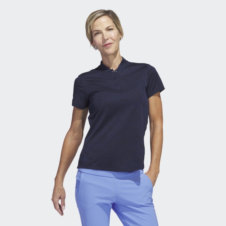 Camisa Polo Jacquard Golf Adidas Navy