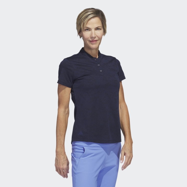 Camisa Polo Jacquard Golf Adidas Navy