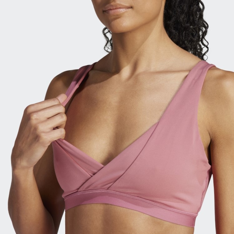 Sutiã De Amamentação Rosa Adidas Yoga Essentials Studio Com Suporte Leve
