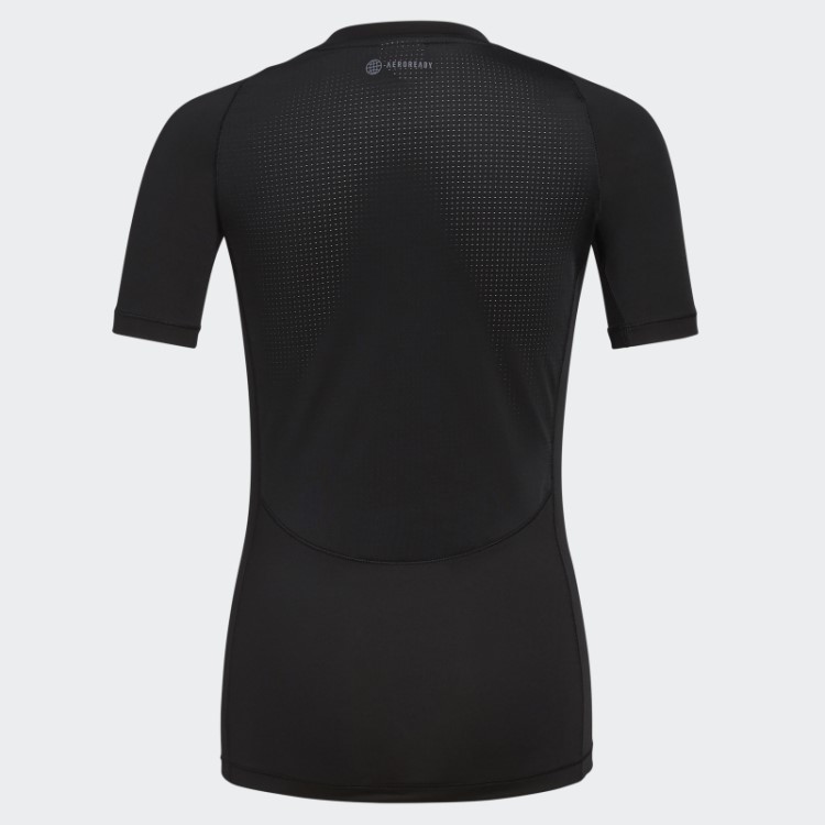Top Techfit Manga Curta Preto Adidas