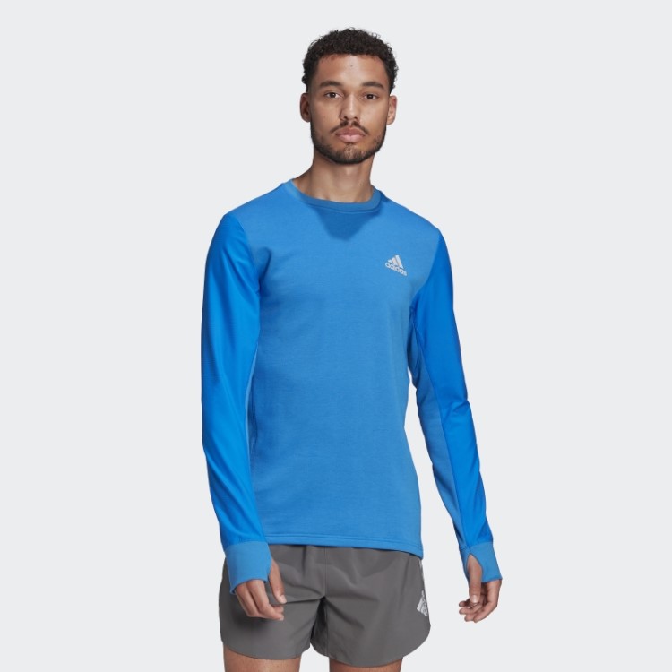 Moletom De Tripulação Reflexivo Rápido Adidas Blue Rush