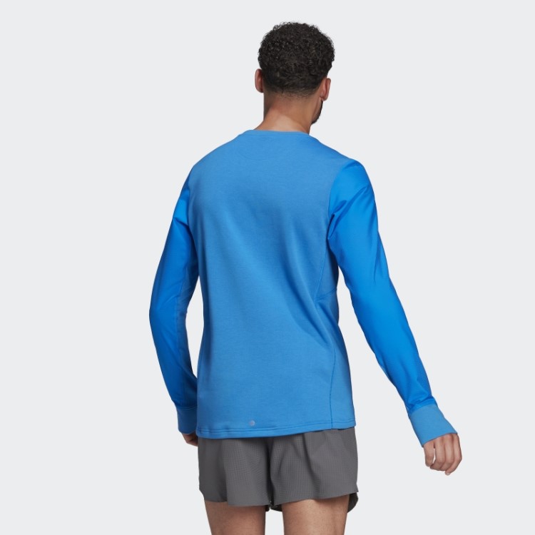Moletom De Tripulação Reflexivo Rápido Adidas Blue Rush