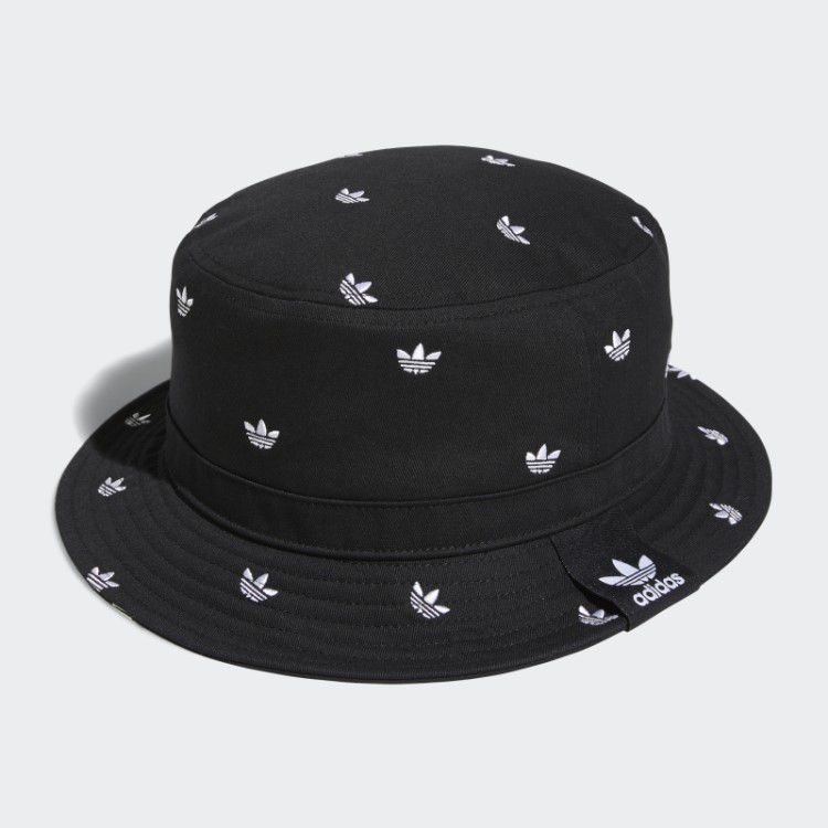 Chapéu Bucket Preto Adidas Com Estampa Trefoil