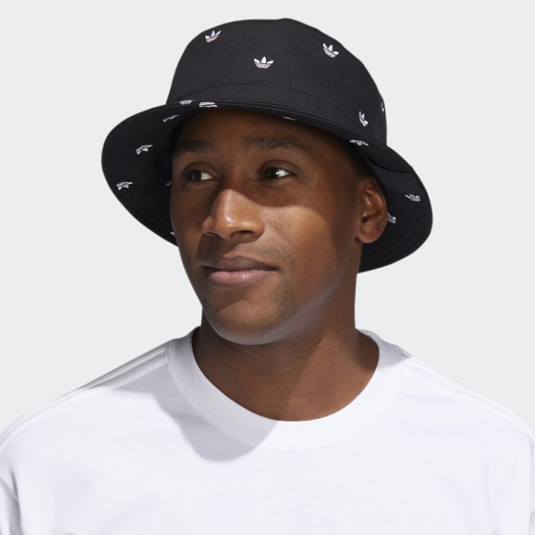 Chapéu Bucket Preto Adidas Com Estampa Trefoil
