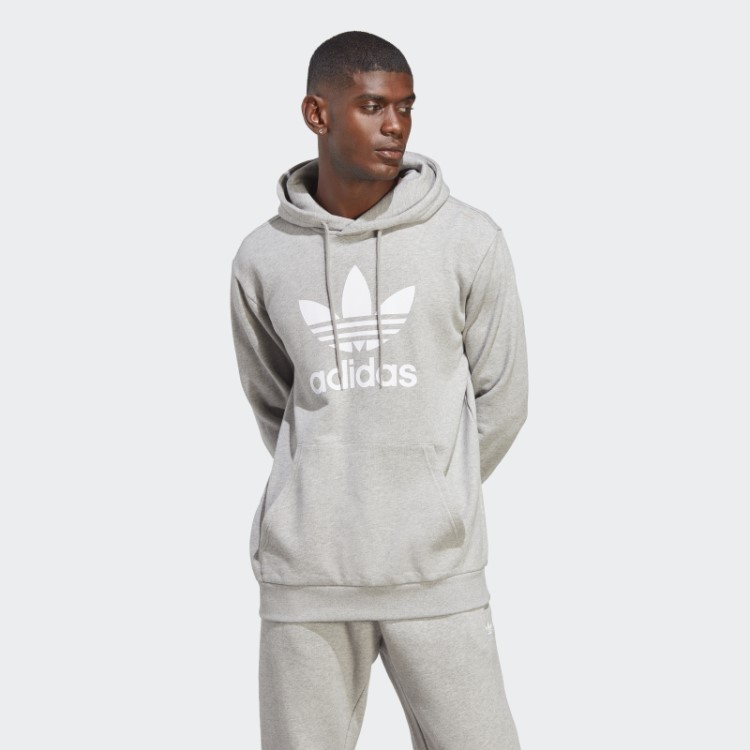 Adidas Moletom Com Capuz Cinza Médio Adicolor Classics Trefoil
