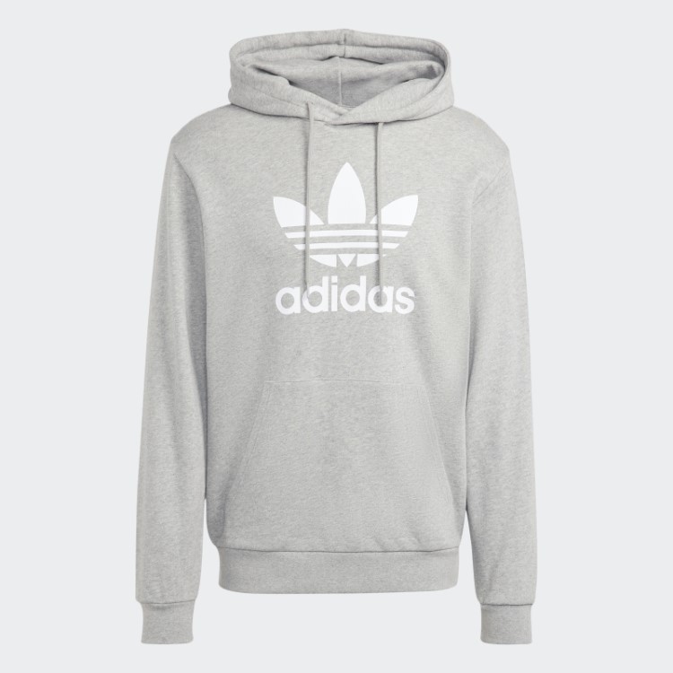 Adidas Moletom Com Capuz Cinza Médio Adicolor Classics Trefoil