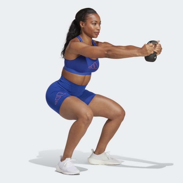 Sutiã De Suporte Médio Hiperbrilhante Powerreact Azul Adidas Fashion