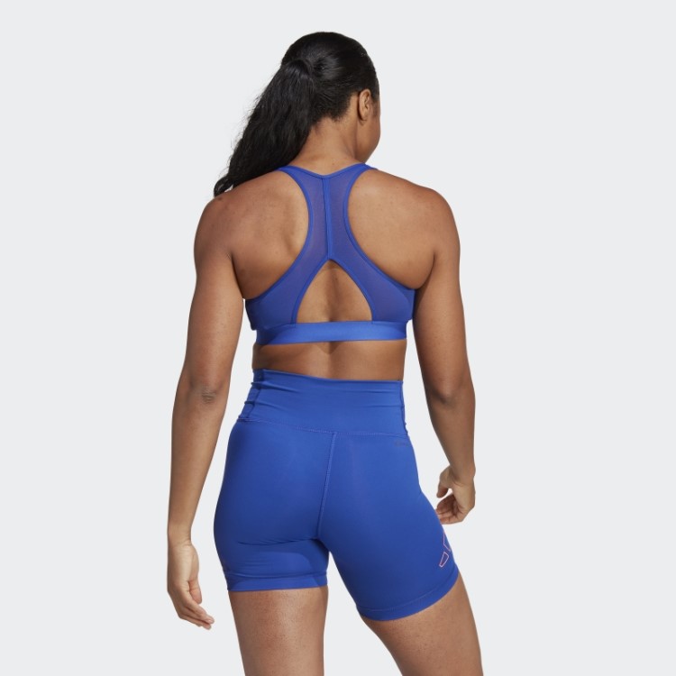 Sutiã De Suporte Médio Hiperbrilhante Powerreact Azul Adidas