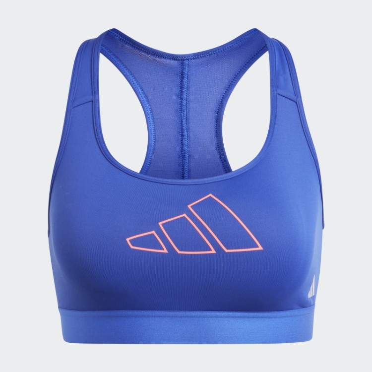 Sutiã De Suporte Médio Hiperbrilhante Powerreact Azul Adidas