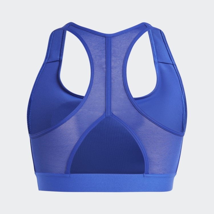Sutiã De Suporte Médio Hiperbrilhante Powerreact Azul Adidas