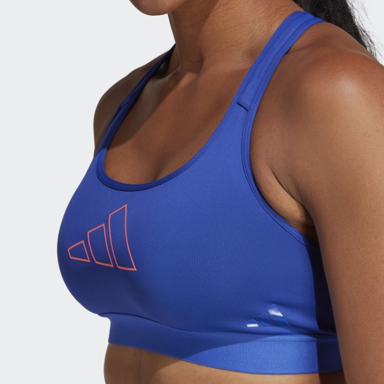 Sutiã De Suporte Médio Hiperbrilhante Powerreact Azul Adidas