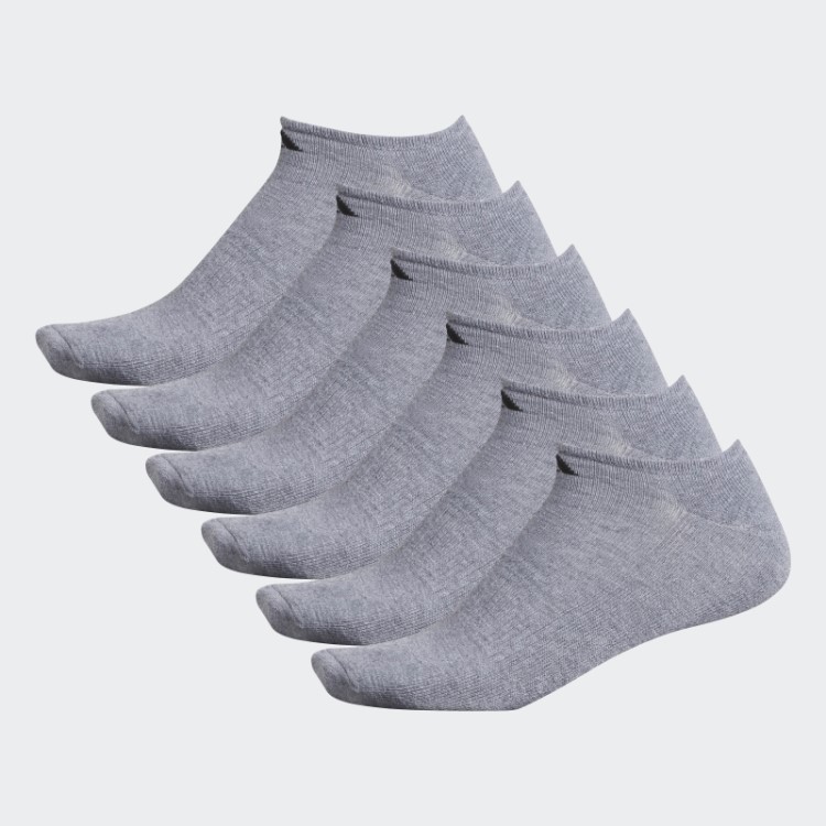 Adidas Athletic Meias Acolchoadas No-show 6 Pares Xl Cinza Médio