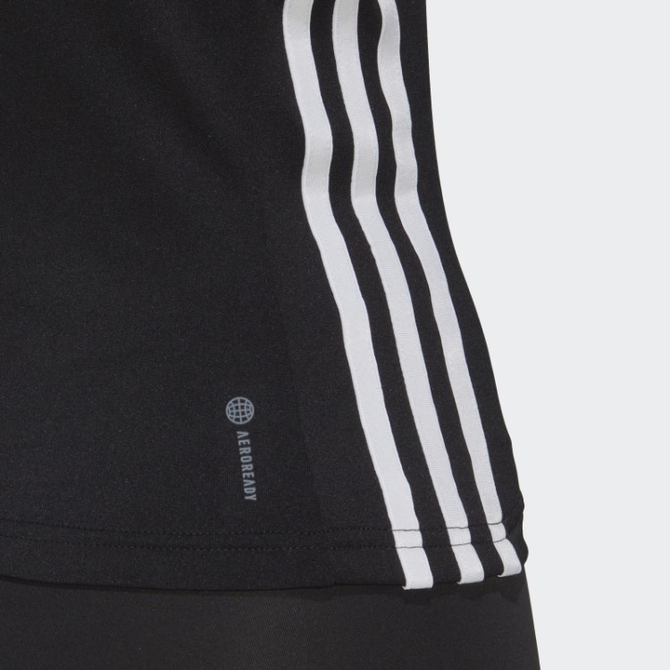 Regata Adidas Aeroready Train Essentials Regular Com As Três Listras Preta
