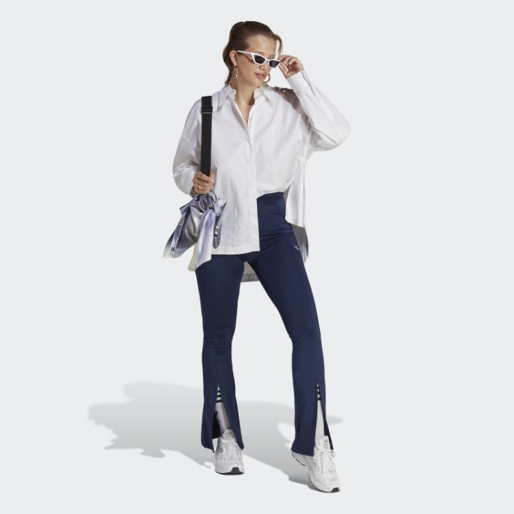 Calça Flare Adidas Com Bainha Dividida Night Indigo