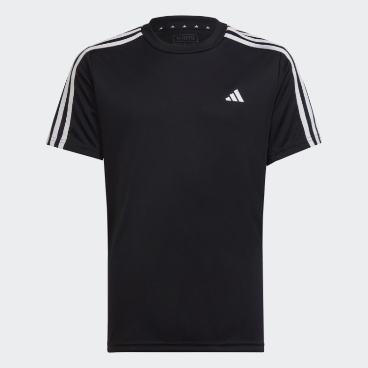 Trem Essencial Aeroready 3 Listras Camiseta Regular Fit Adidas Preta