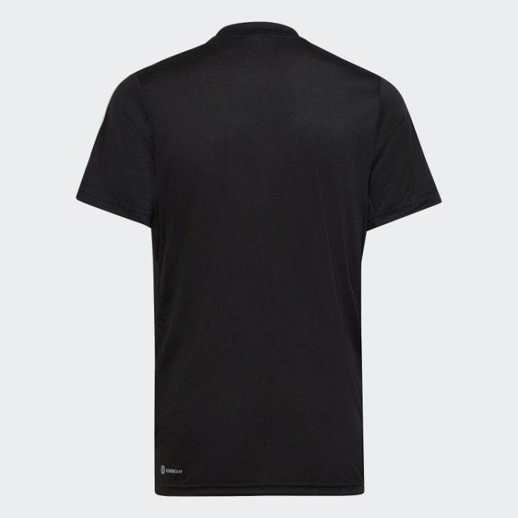 Trem Essencial Aeroready 3 Listras Camiseta Regular Fit Adidas Preta