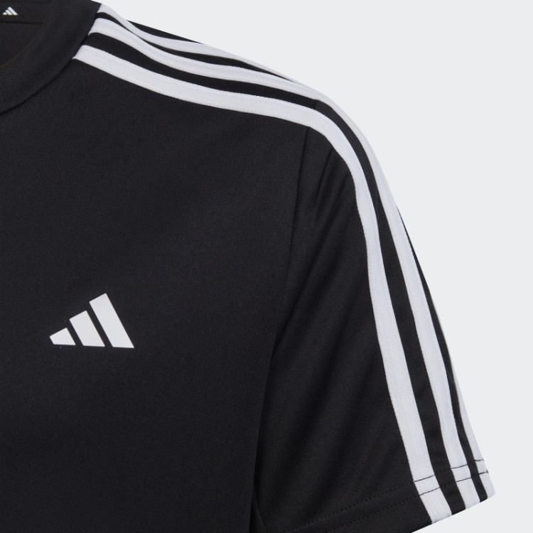 Trem Essencial Aeroready 3 Listras Camiseta Regular Fit Adidas Preta