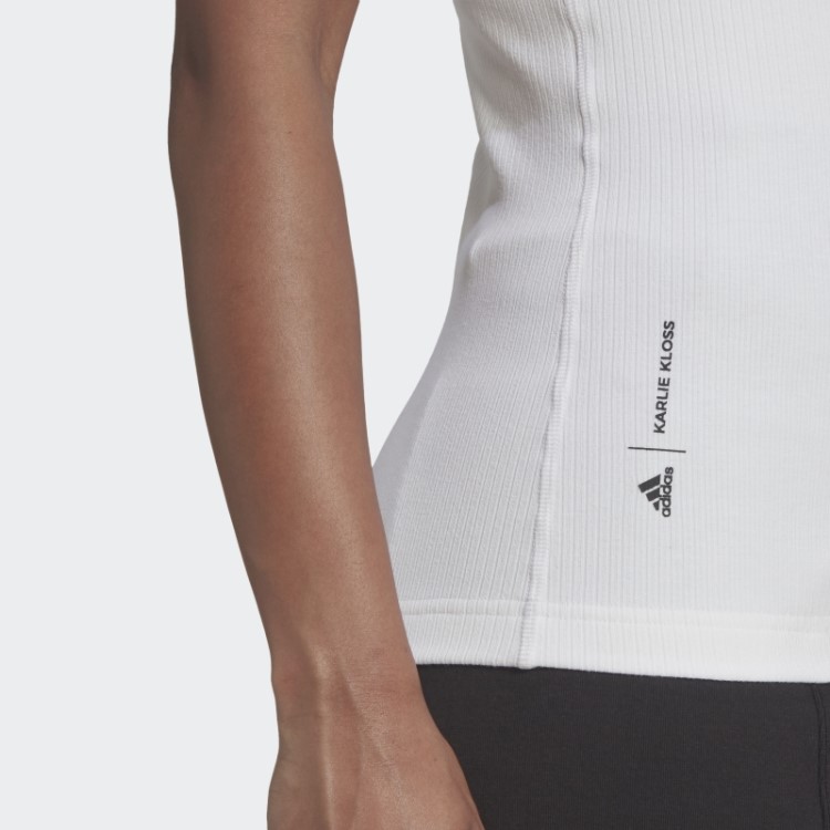 Top Branco Adidas X Karlie Kloss Com Nervuras