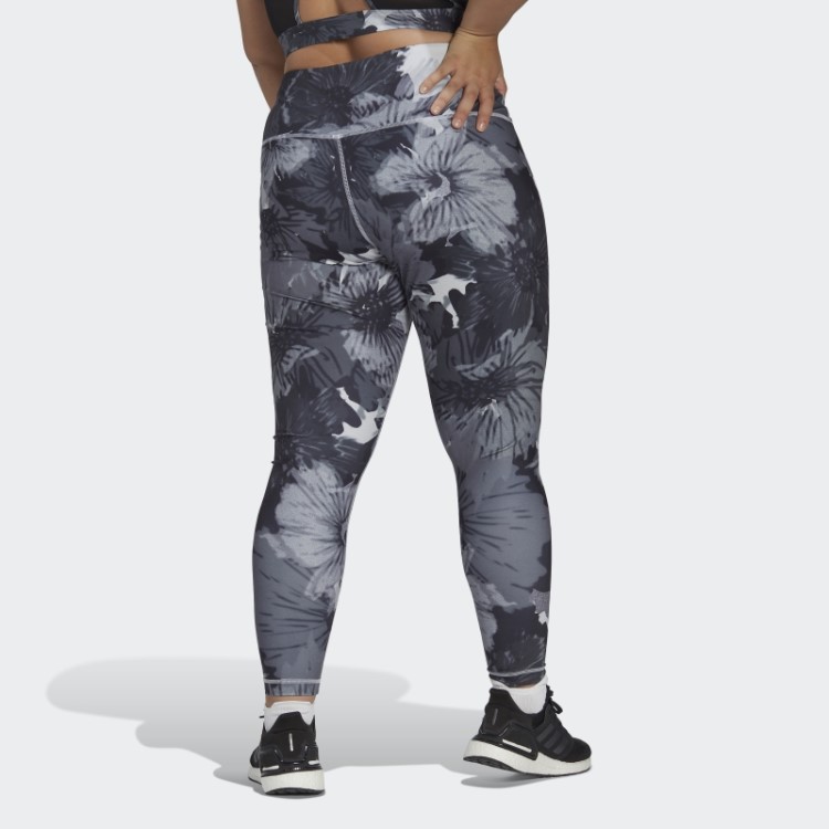 Legging Cintura Alta Estampada Essencial Para Treino (tamanho Grande) Adidas Cinza