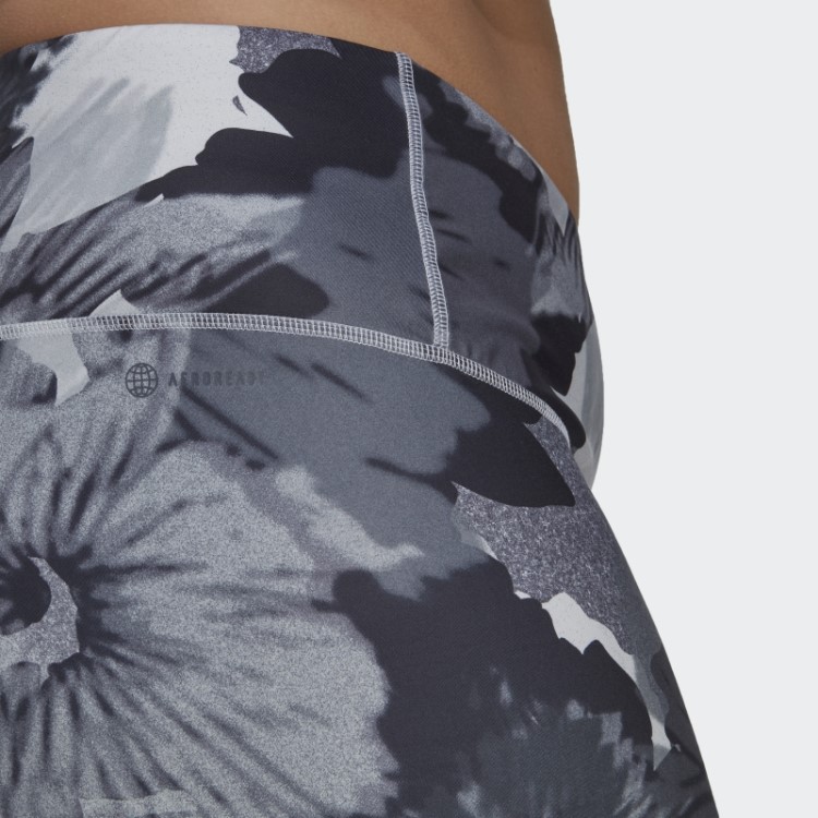 Legging Cintura Alta Estampada Essencial Para Treino (tamanho Grande) Adidas Cinza