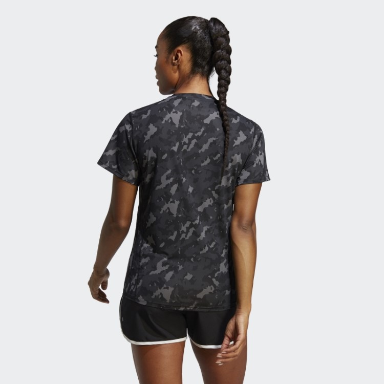 Própria Camiseta De Corrida Camuflada The Run Adidas Preta
