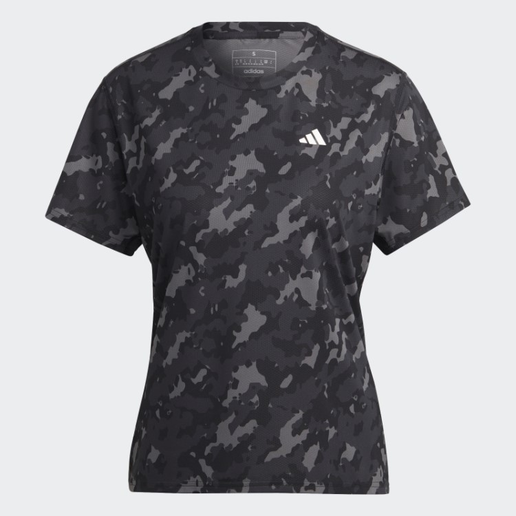Própria Camiseta De Corrida Camuflada The Run Adidas Preta