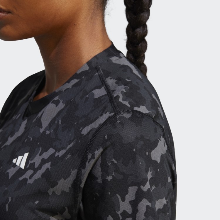 Própria Camiseta De Corrida Camuflada The Run Adidas Preta