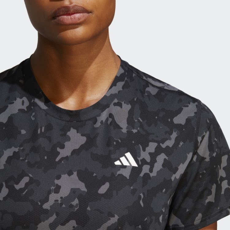 Própria Camiseta De Corrida Camuflada The Run Adidas Preta