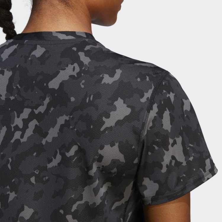 Própria Camiseta De Corrida Camuflada The Run Adidas Preta