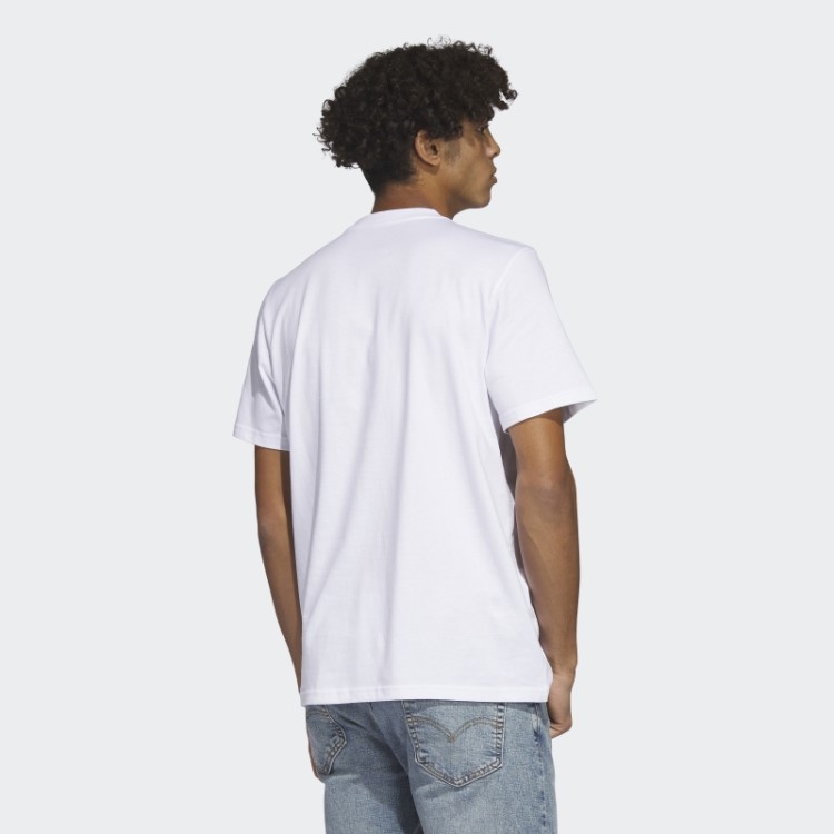 Camiseta Estampada De Manga Curta Com Estêncil Bicolor Adidas