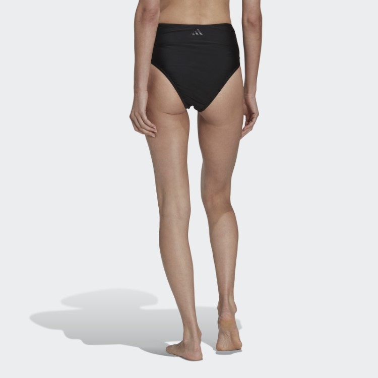 Cueca De Biquíni Preto Cintura Alta Adidas