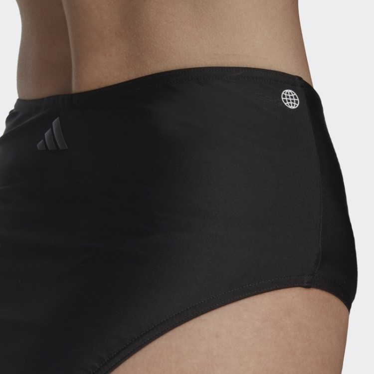Cueca De Biquíni Preto Cintura Alta Adidas