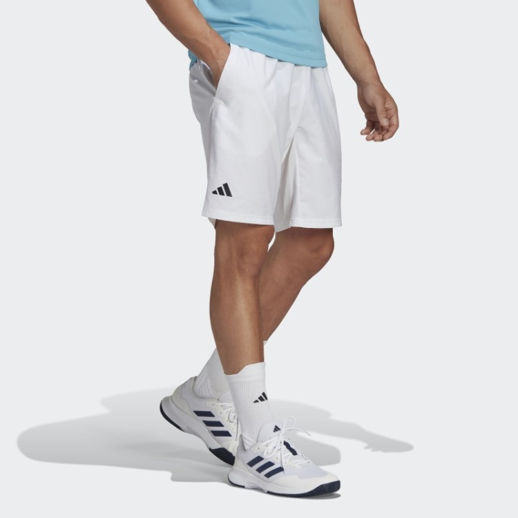 Calção De Tênis Branco Adidas Club Com As Três Listras