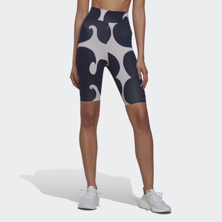 Legging Curta Adidas Purple Tint Marimekko Rib Na Altura Do Joelho
