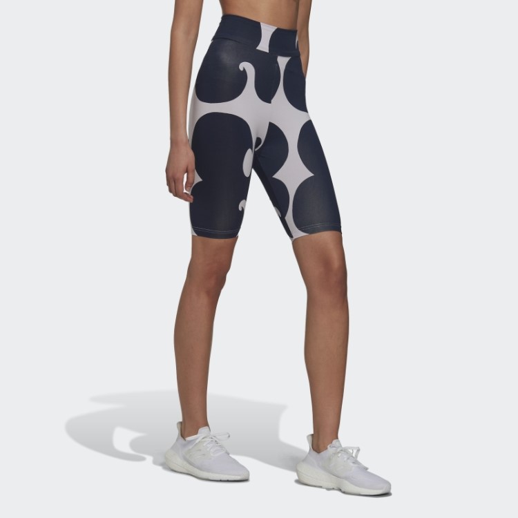 Legging Curta Adidas Purple Tint Marimekko Rib Na Altura Do Joelho
