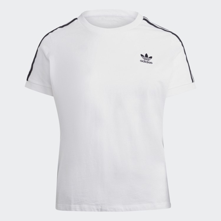 Camiseta Adidas Branca Adicolor Classics Com As Três Listras (tamanho Grande)