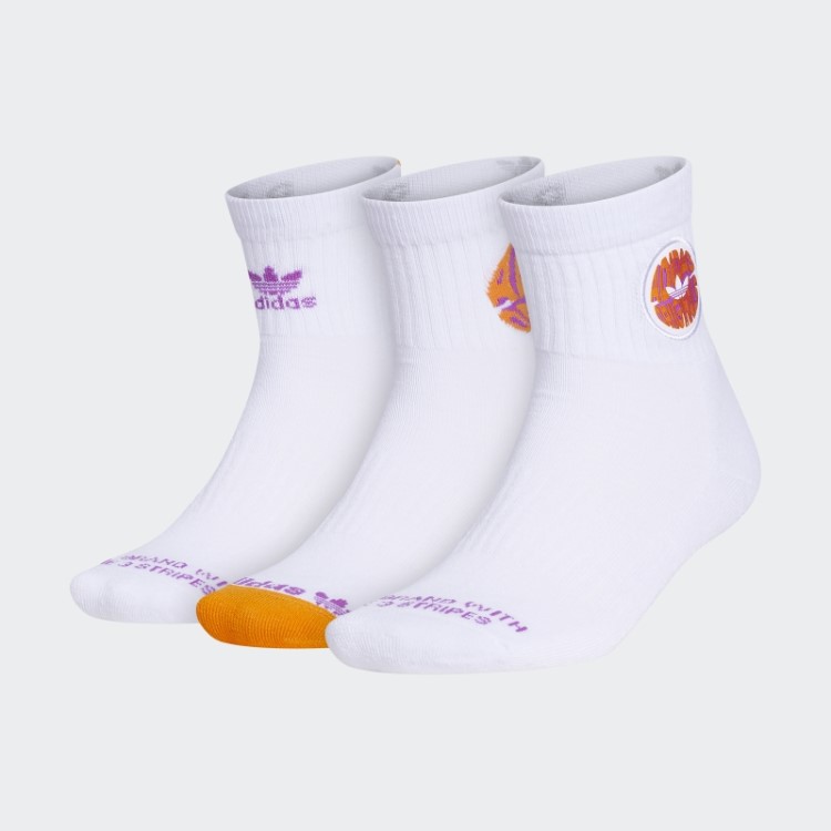 Meia Adidas Espiral 3 Pares Branco