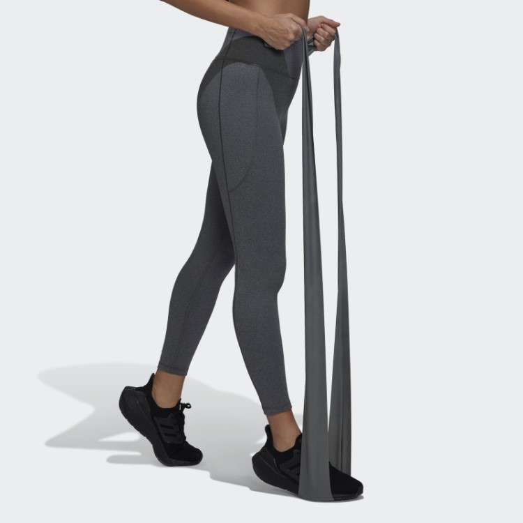 Legging Cinza Escuro Urze Adidas Yoga Studio 7/8 Quente