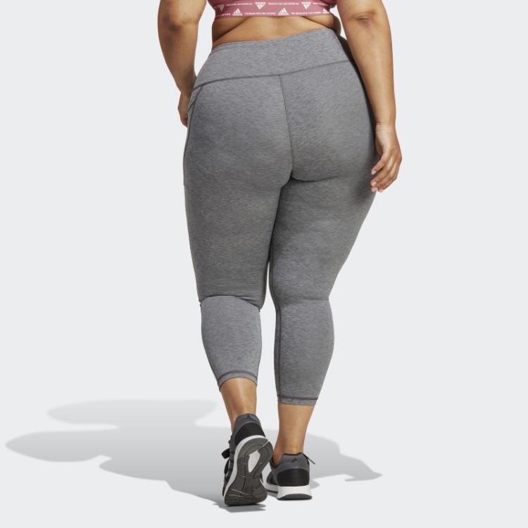 Legging Cinza Escuro Urze Optime Stash Pocket Training 7/8 (tamanho Grande) Adidas