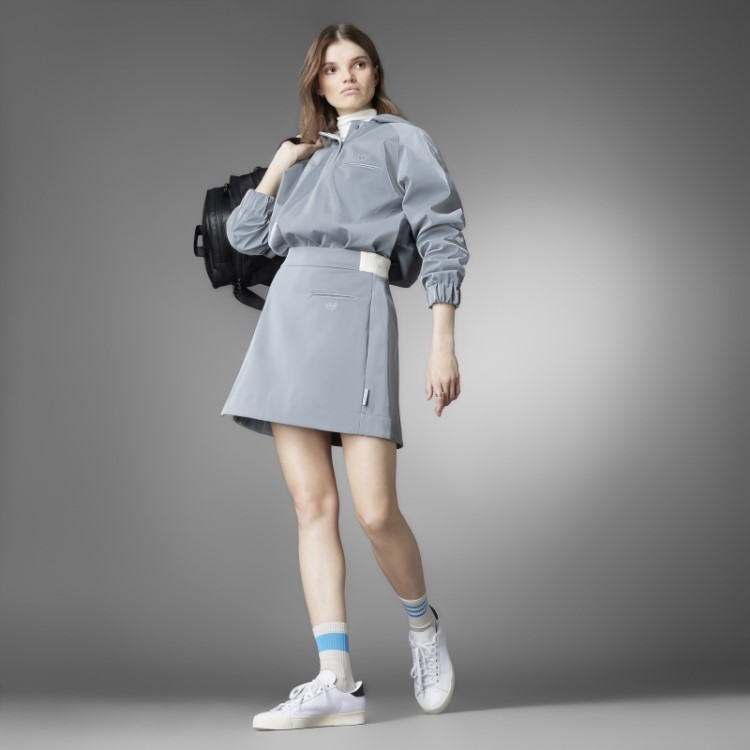 Versão Azul Saia De Alto Brilho Adidas Cinza