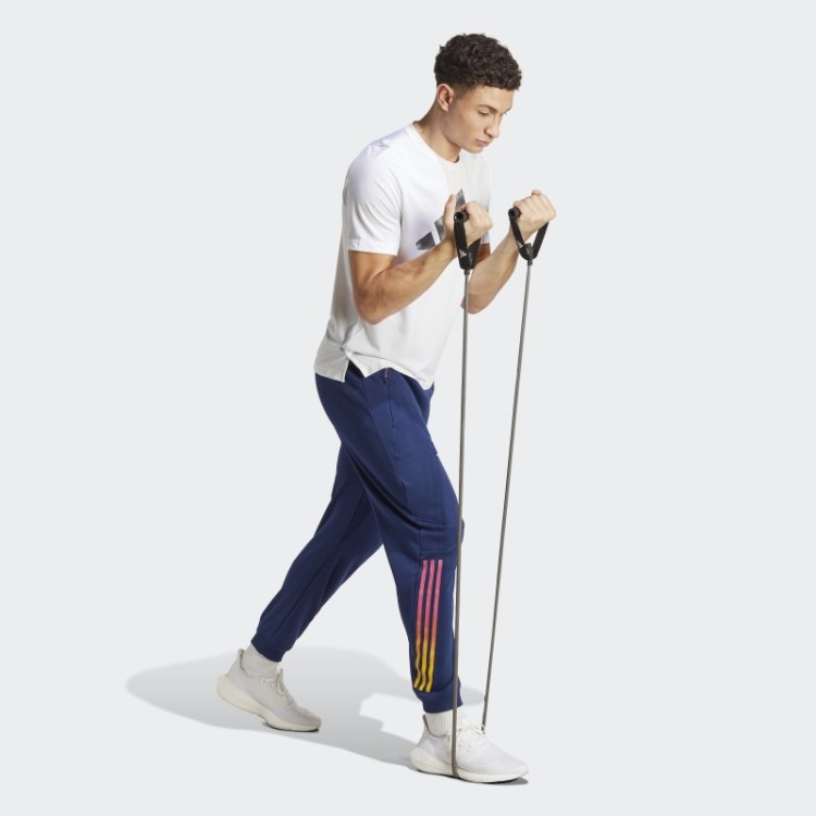 Joggers De Treinamento Azul Escuro Adidas Train Icons 3 Listras