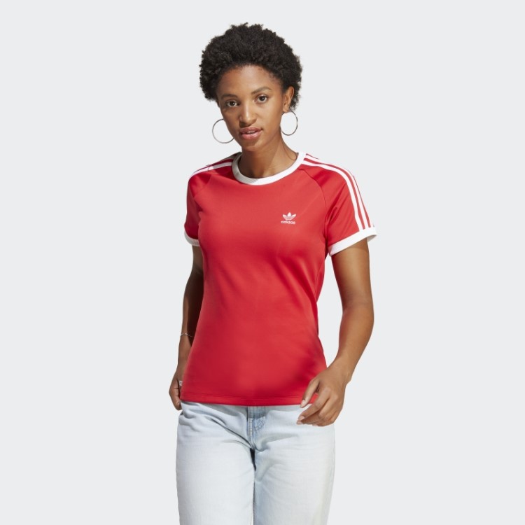 Adicolor Classics T-shirt Slim Com As 3 Riscas Escarlate Adidas