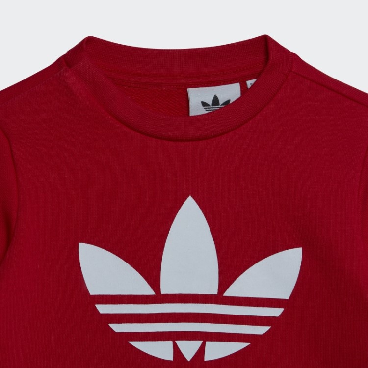 Conjunto De Moletom Da Tripulação Escarlate Adidas
