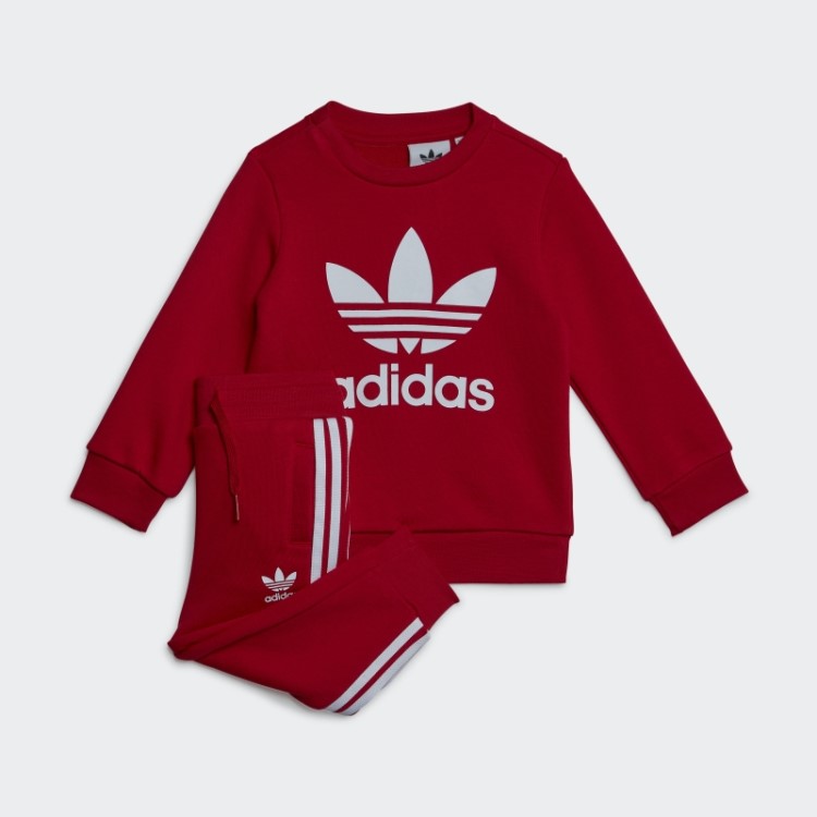Conjunto De Moletom Vermelho Adidas Crew