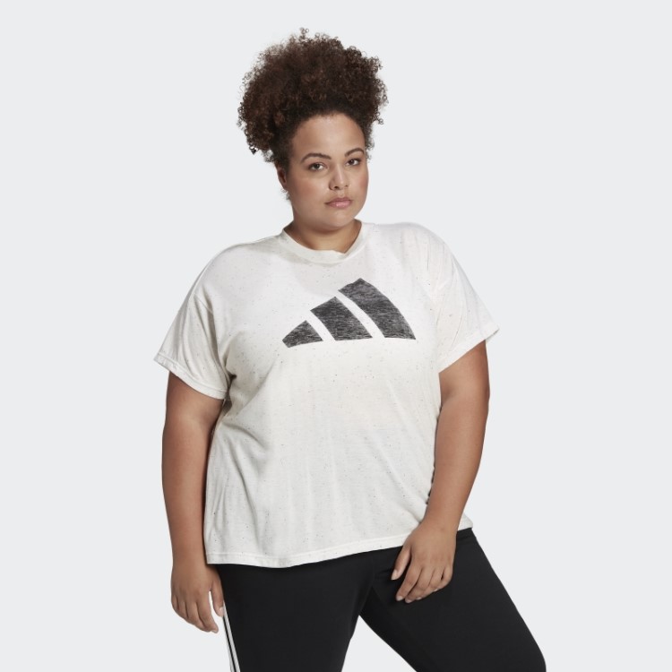 Camiseta Adidas Future Icons Winners 3.0 (tamanho Grande) Branca Melange